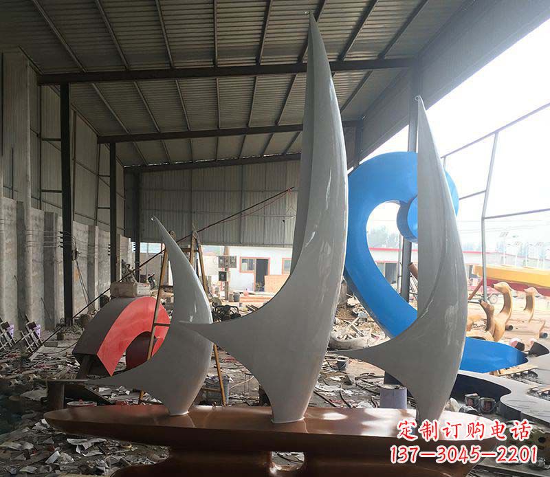 达州不锈钢帆船景观雕塑 (2)