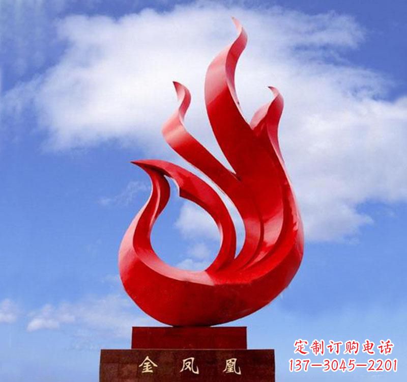 达州不锈钢仿真凤凰雕塑