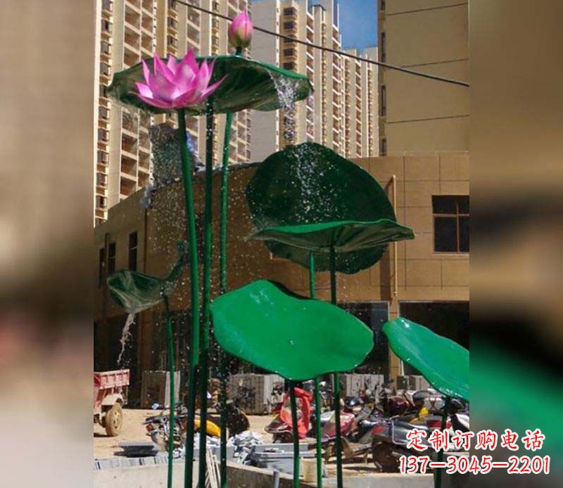 达州不锈钢仿真荷花雕塑 (2)