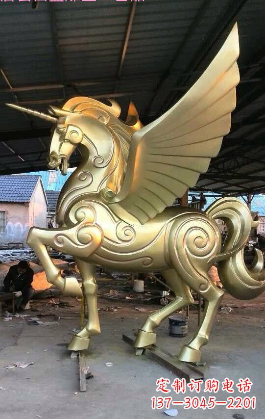 达州不锈钢飞马独角兽雕塑