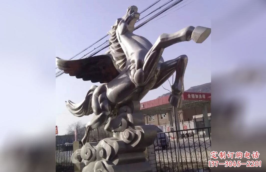 达州不锈钢飞马雕塑_2