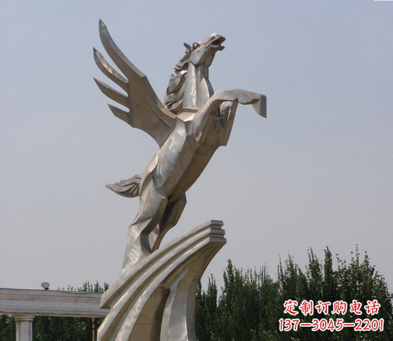 达州不锈钢飞马公园雕塑