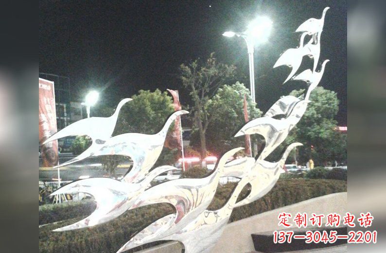 达州不锈钢大雁雕塑一种高雅的艺术美学