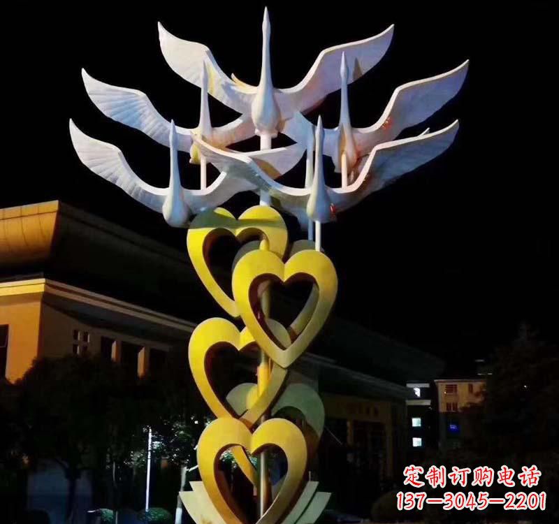 达州不锈钢大雁雕塑象征着自由的翱翔
