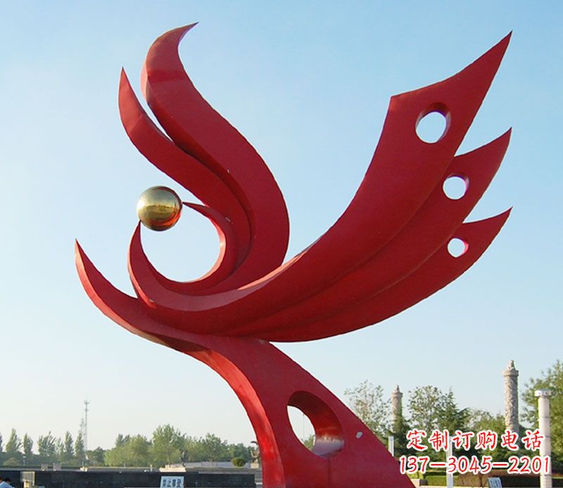 达州不锈钢凤凰广场雕塑 (2)