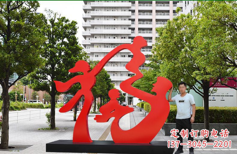 达州不锈钢福字雕塑传递美好祝福