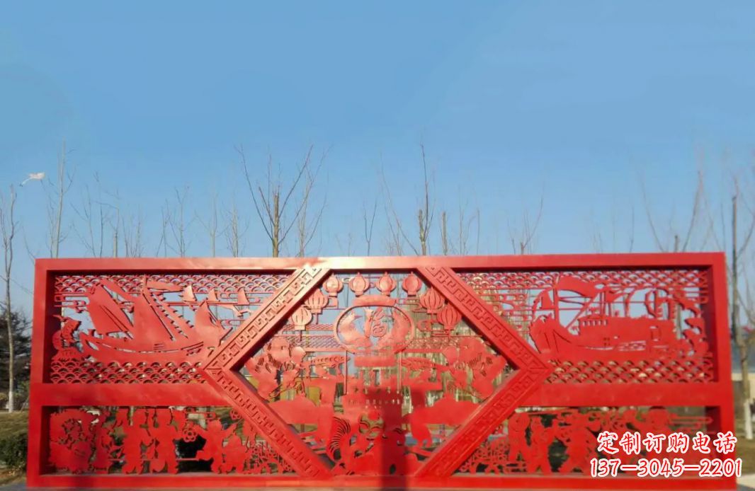 达州不锈钢福字雕塑——点亮广场景观
