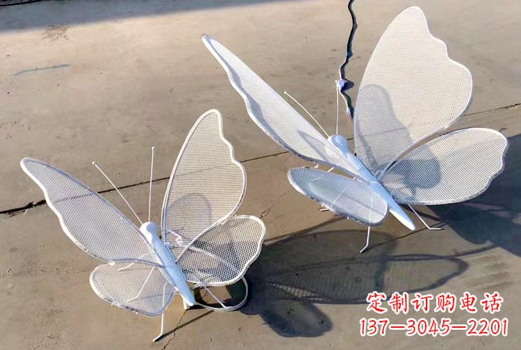 达州不锈钢钢丝网格蝴蝶雕塑摆件,可加灯带