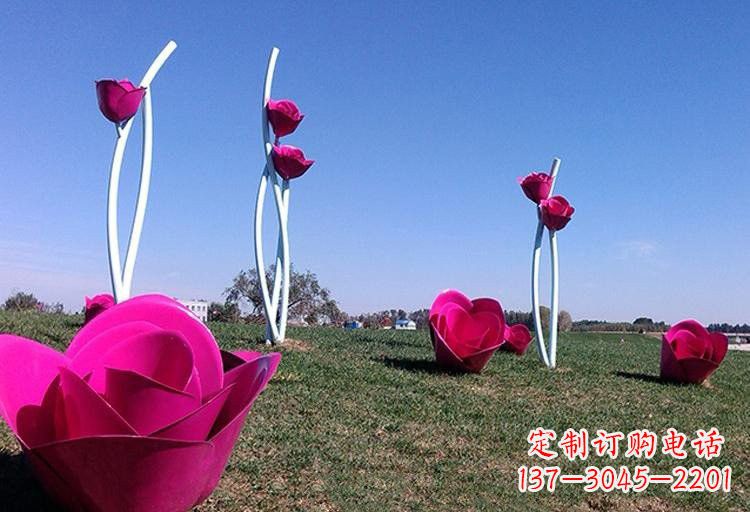 达州不锈钢玫瑰雕塑美丽的艺术之作