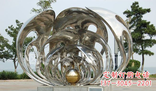 达州不锈钢贝壳珍珠雕塑艺术的融合
