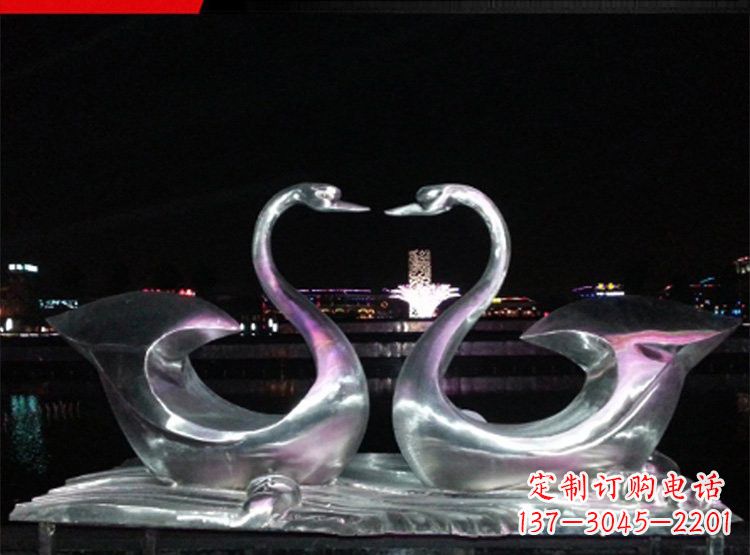 达州不锈钢天鹅雕塑美化公园