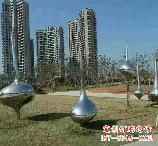 达州不锈钢公园抽象陀螺雕塑