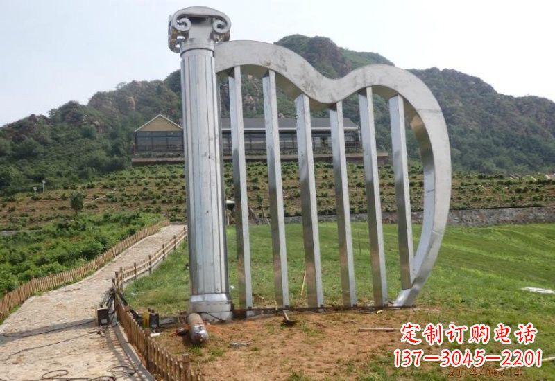 达州不锈钢竖琴雕塑一曲轻柔的旋律