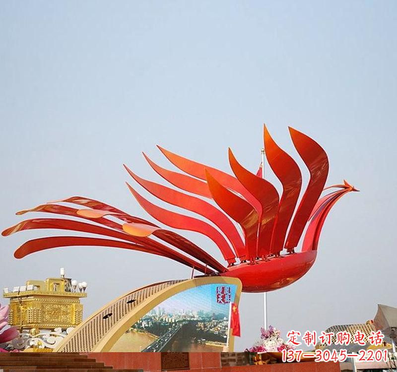 达州不锈钢凤凰雕塑——美丽的象征