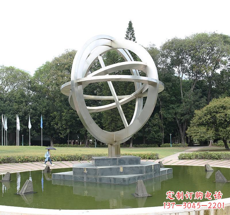 达州不锈钢地球仪雕塑把地球放在手中