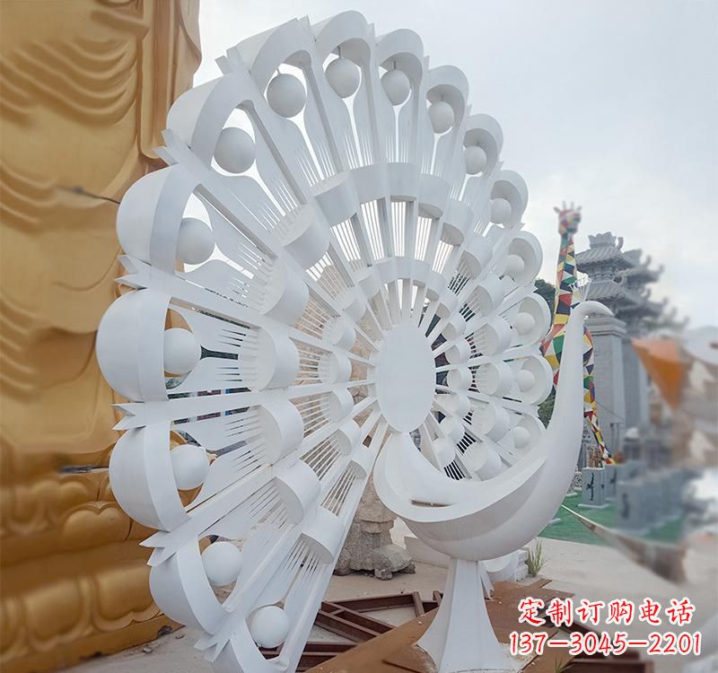 达州不锈钢孔雀雕塑美丽的艺术品