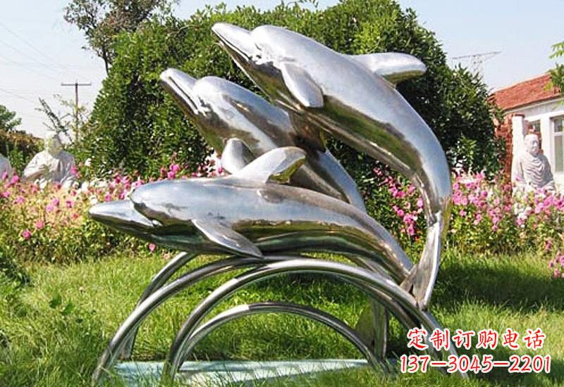 达州不锈钢海豚雕塑——点亮公园的精灵