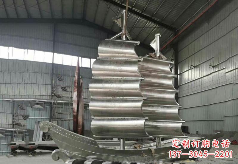 达州不锈钢公园帆船雕塑