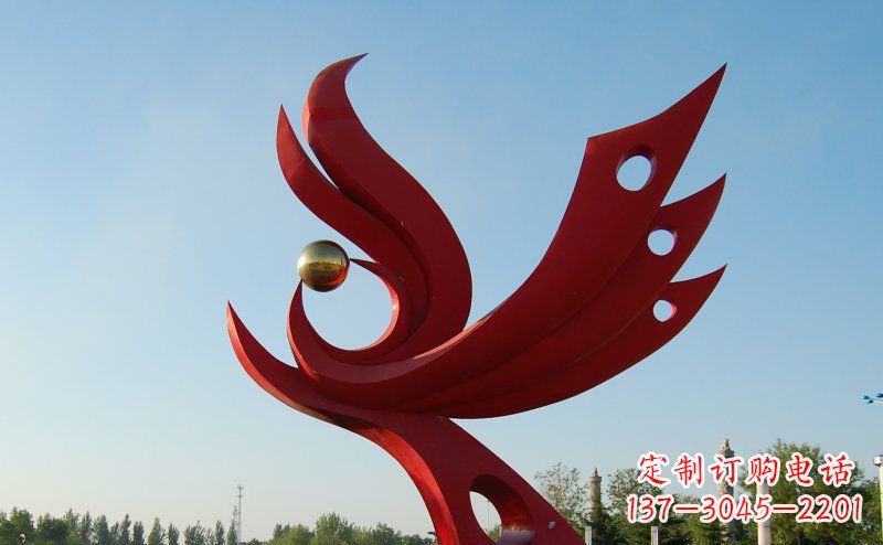 达州不锈钢公园凤凰雕塑 (2)