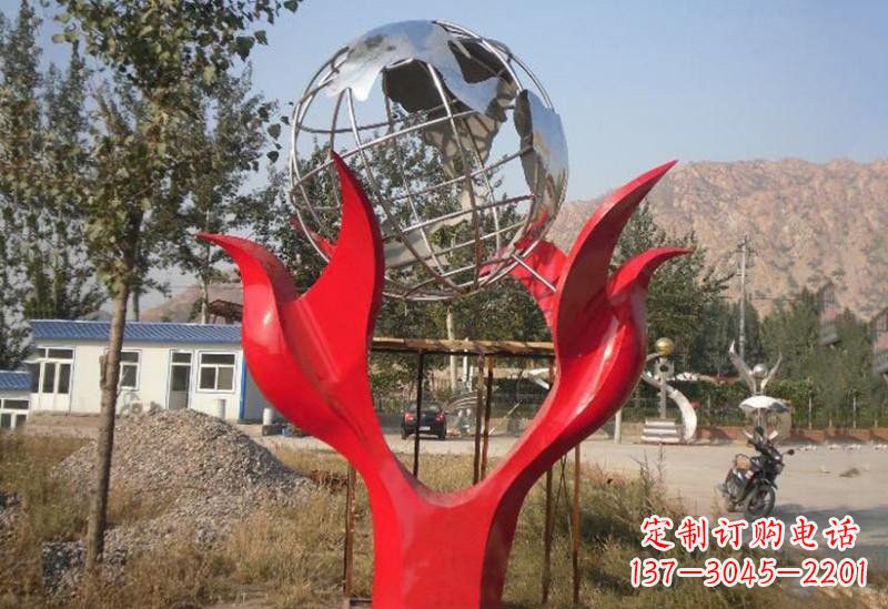 达州不锈钢公园和平鸽地球雕塑