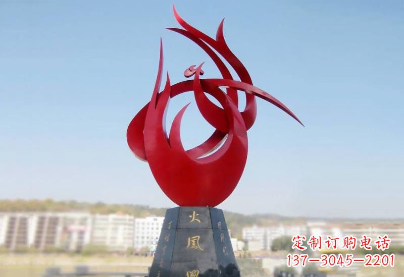 达州凤凰雕塑——点缀不锈钢公园