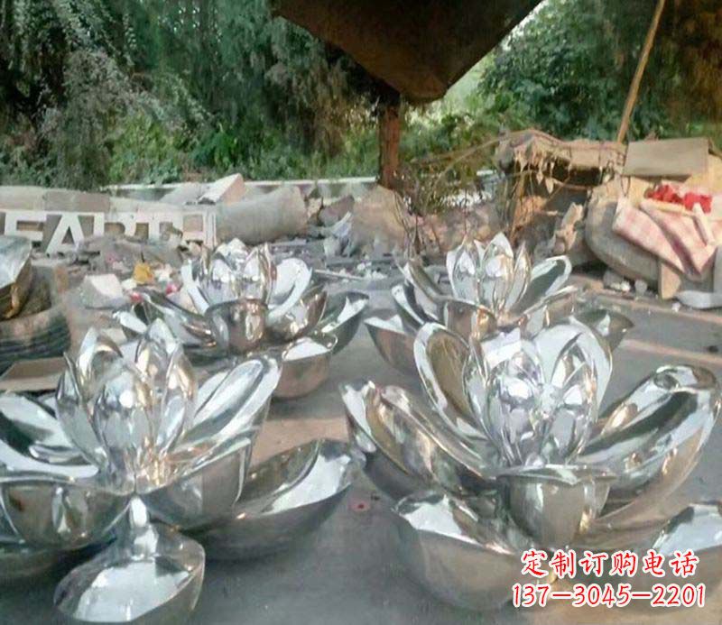 达州不锈钢公园镜面荷花雕塑
