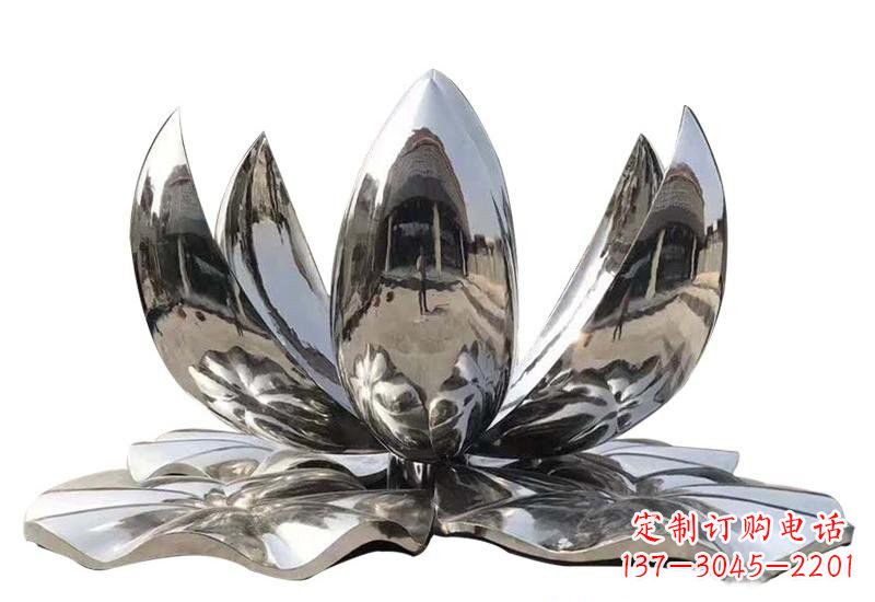达州不锈钢公园镜面莲花雕塑光彩夺目