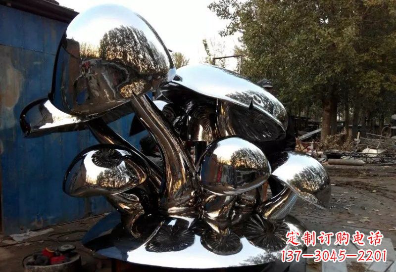达州不锈钢公园镜面蘑菇雕塑