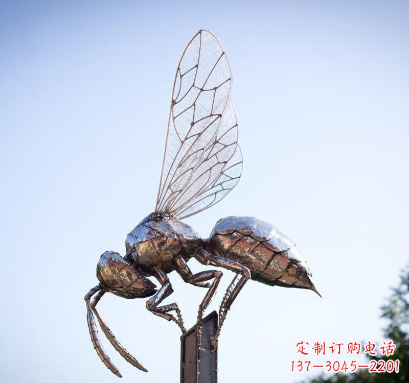达州不锈钢公园昆虫蜜蜂雕塑