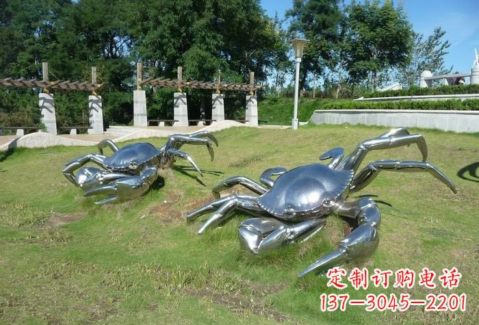 达州不锈钢公园螃蟹雕塑