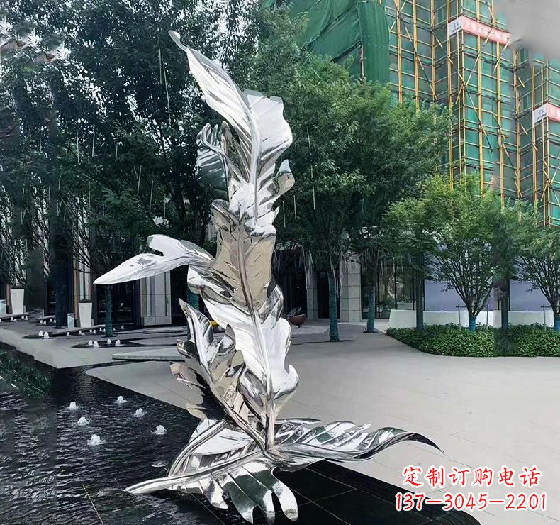 达州不锈钢公园树叶雕塑精美绝伦