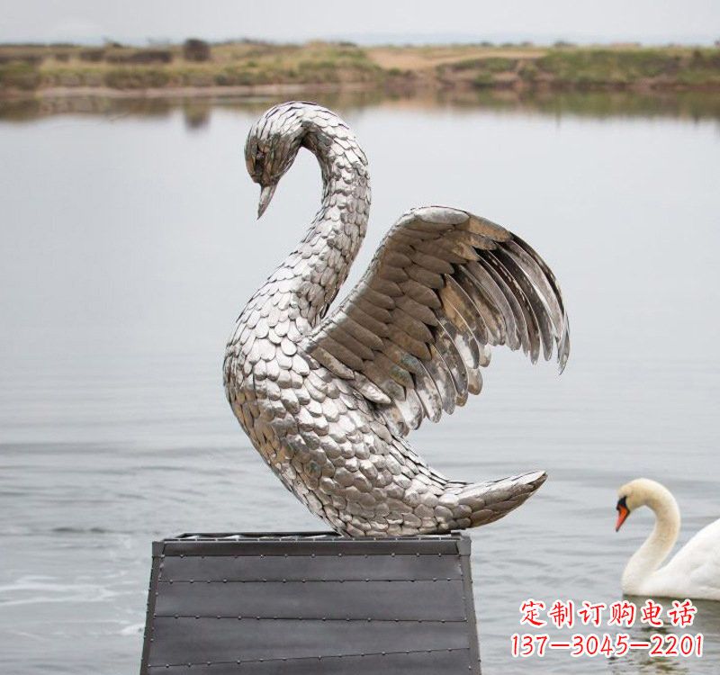 达州不锈钢公园天鹅雕塑