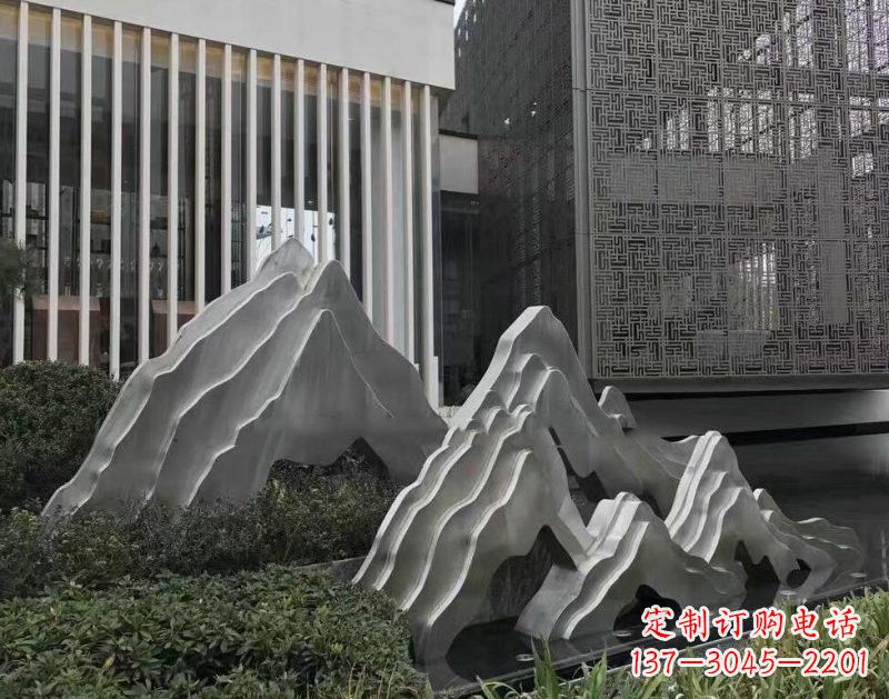 达州不锈钢公园小区假山雕塑