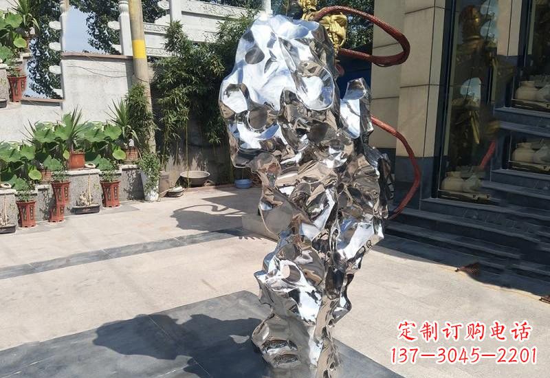 达州不锈钢公园小区太湖石雕塑