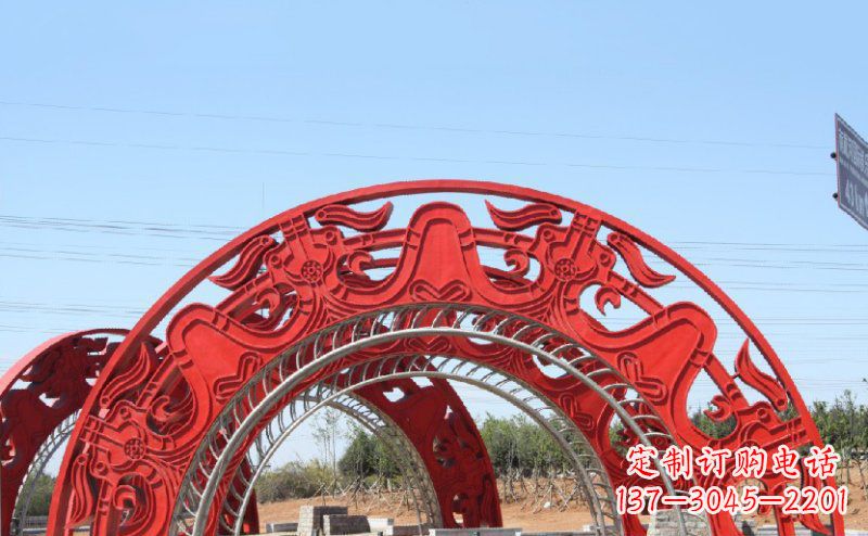 达州不锈钢拱门雕塑美丽的艺术精品