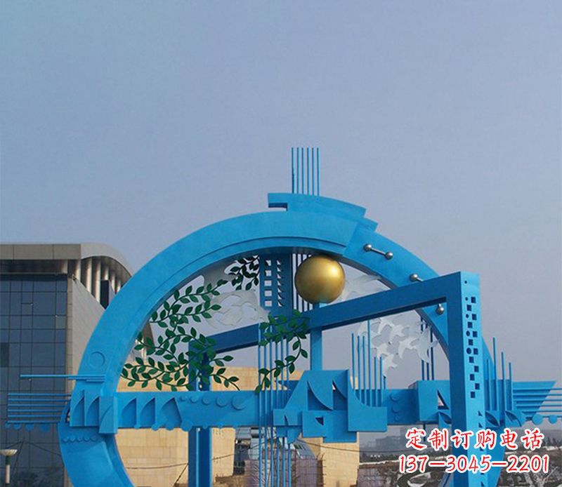 达州不锈钢拱桥雕塑美丽的艺术品