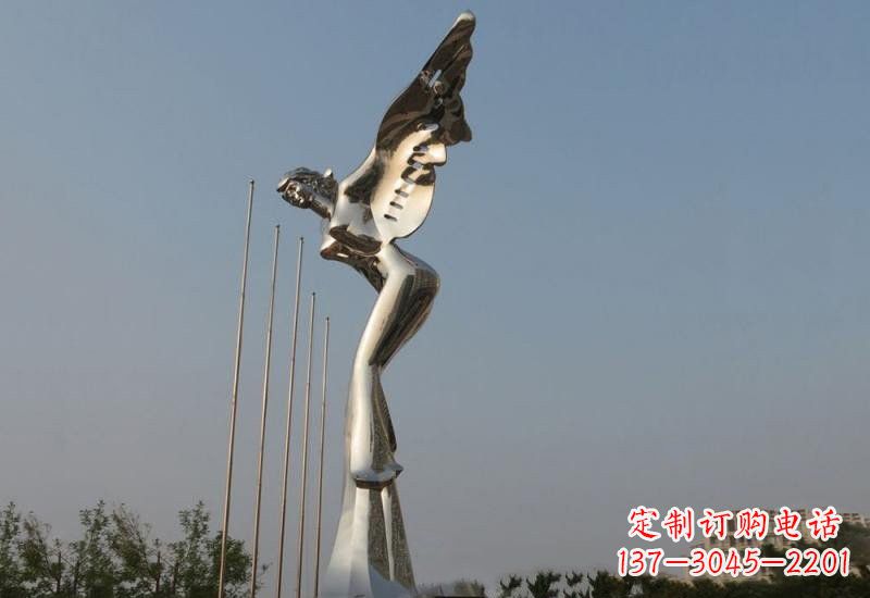 达州不锈钢广场抽象天使雕塑