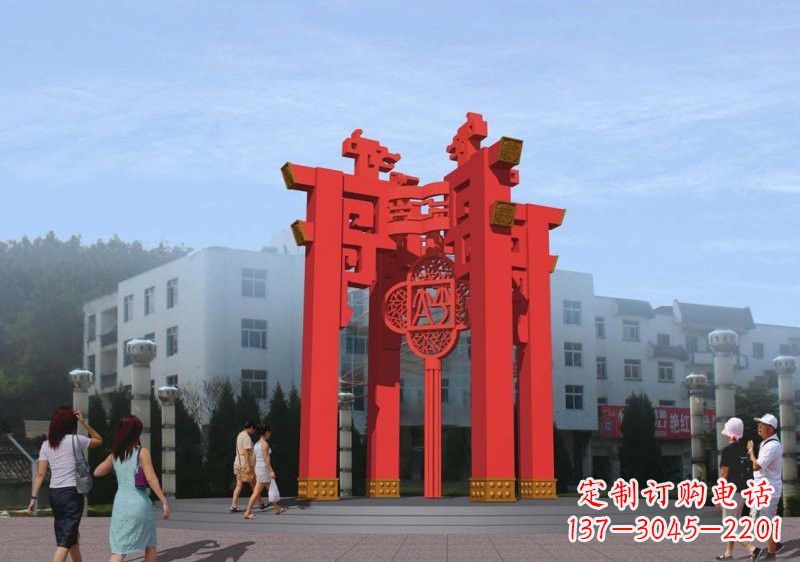达州不锈钢广场大型抽象灯笼设计图雕塑