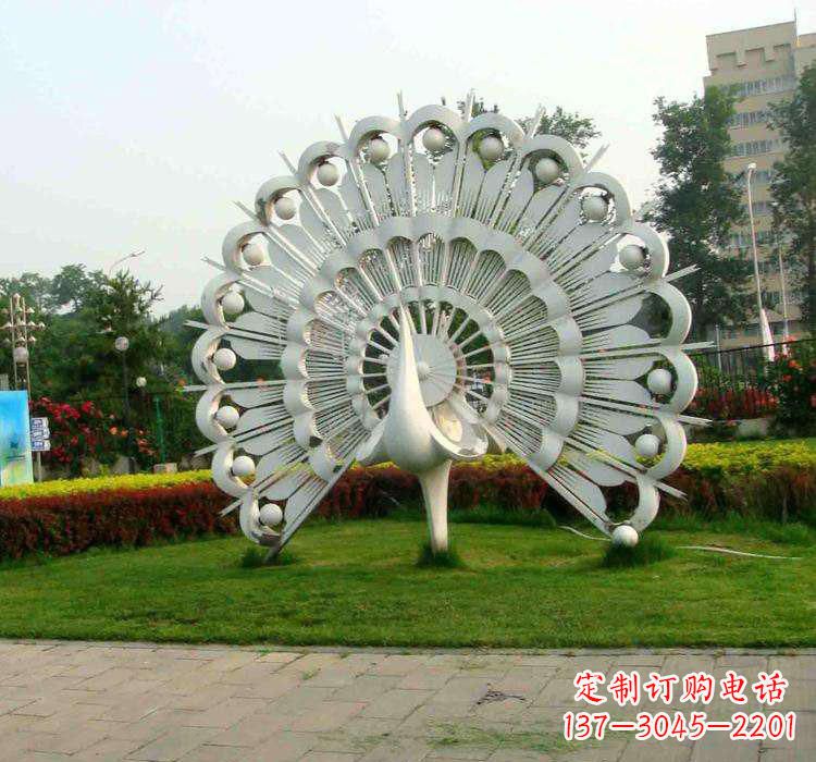 达州不锈钢广场动物孔雀雕塑