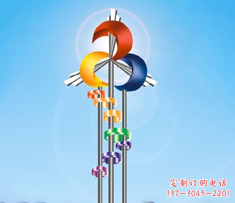 达州不锈钢广场风车雕塑