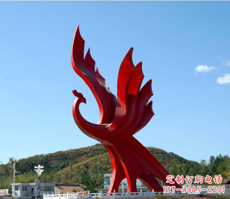 达州不锈钢广场凤凰雕塑1