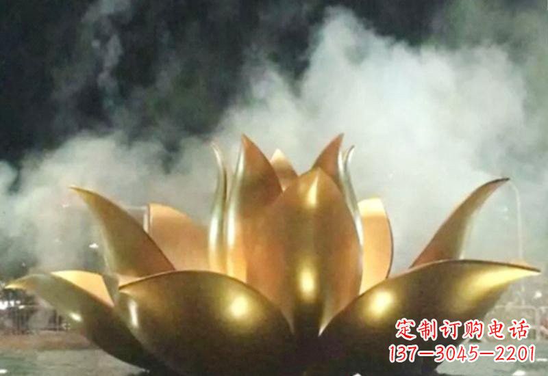 达州不锈钢莲花喷泉雕塑——让美景更加精彩