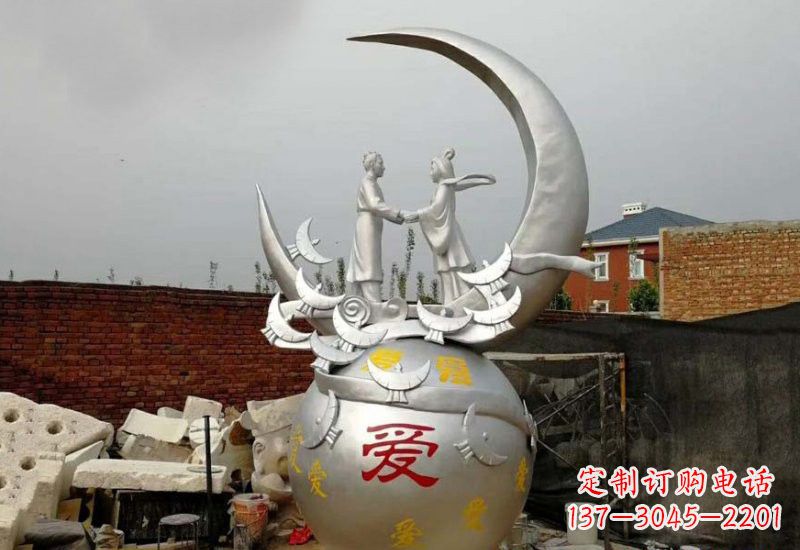 达州不锈钢广场牛郎织女雕塑
