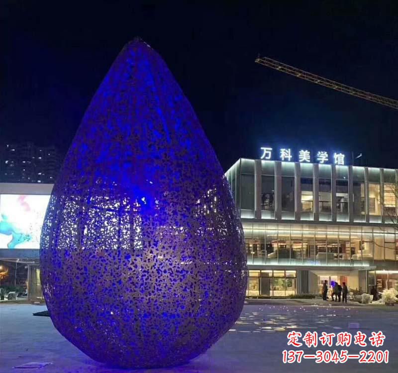 达州不锈钢水滴雕塑-自然之美