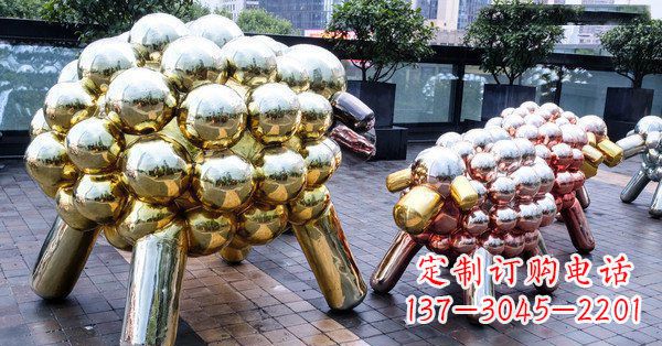 达州不锈钢动物雕塑肖恩的小羊