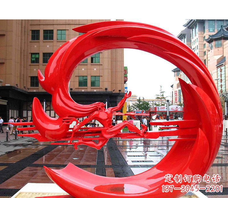 达州不锈钢广场运动抽象圆环雕塑