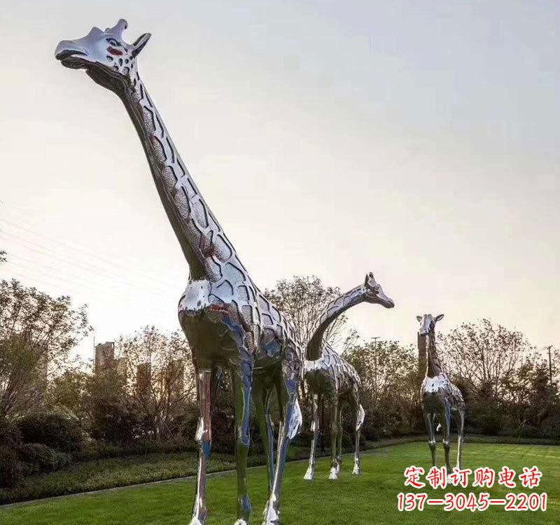达州不锈钢长颈鹿雕塑美丽的艺术精神