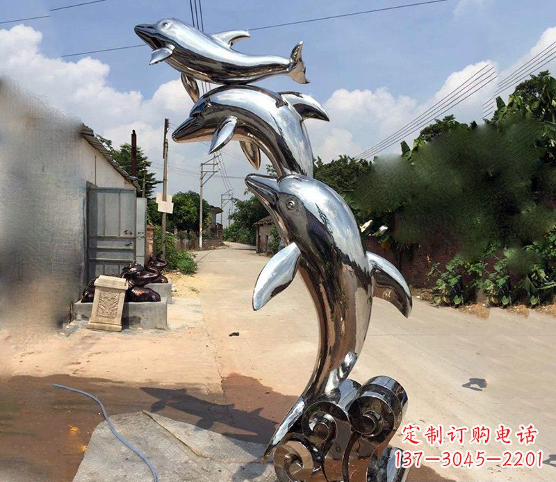达州不锈钢海豚雕塑艺术的浪漫