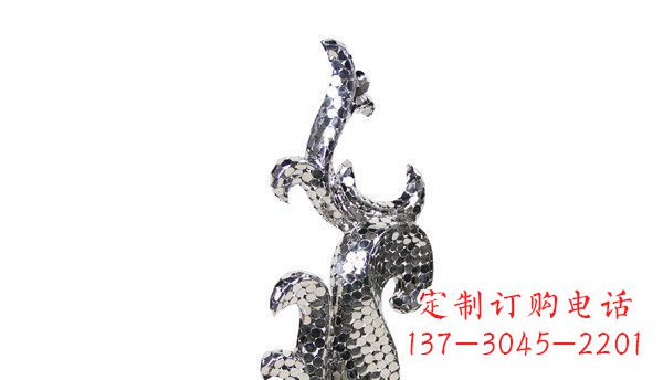 达州不锈钢海豚抽象雕塑精致的海洋之美