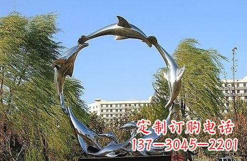 达州不锈钢海豚雕塑美的化身